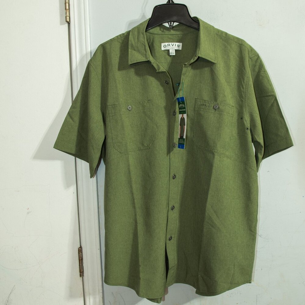Orvis Men's Short Sleeve Woven  Relaxed Fit UPF30+ Underarm Vents